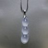 1PJ857RG- Icy jadeite pendant-peapod 冰种翡翠
