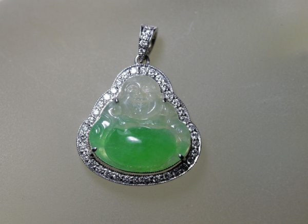 1PJD217RG- Jadeite pendant 弥勒佛 Milofo Buddha
