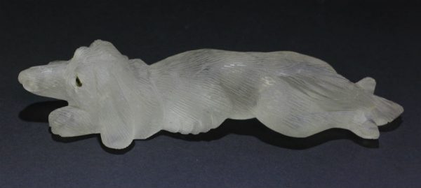 1DOG50CQ- Clear Quartz DOG sculpture-approx length 18cm