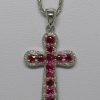 1PR82T- Ruby cross pendant