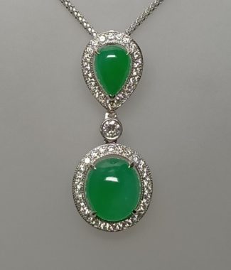 1PJD628RG- Green jadeite pendant